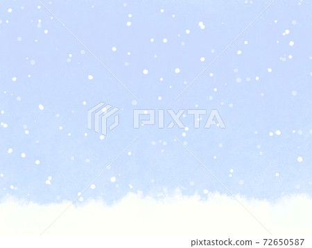 Fantastic and cute snow scene like a picture book 72650587