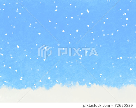 Fantastic and cute snow scene like a picture book 72650589