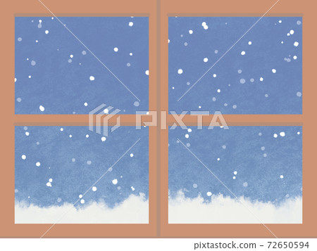 A window with a fantastic and cute picture book-like snow scene A window with a fantastic and cute picture book-like snow scene 72650594