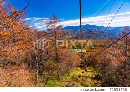 （山梨縣）從清裡露台纜車看到的山脈 72651786