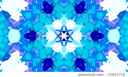 Blue and light blue kaleidoscope, beautiful geometric pattern [with another version] 72652718