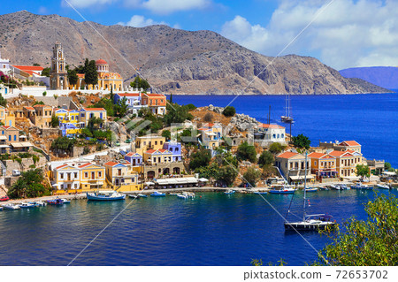 Beautiful Greece - view of colorful Symi island, Dodecanesse 72653702