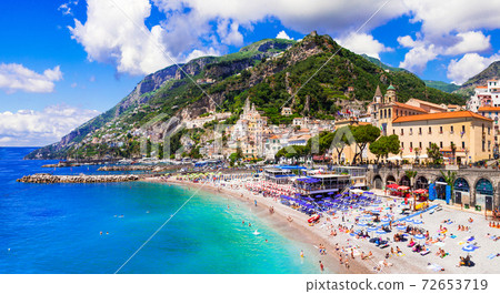 Scenic Amafi coast. Italian summer holidays. Campania, Italy Scenic Amafi coast. Italian summer holidays. Campania, Italy 72653719