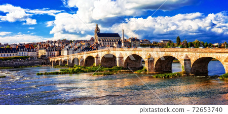 Landmarks and beautiful places of France- medieval Blois town in Loire valley. 72653740