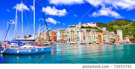 Beautiful coastal town Portovenere in Cinque terre national park. Liguria, Italy 72653741
