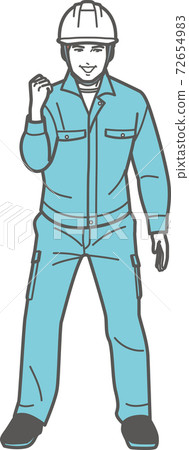 男性，有膽量的頭盔（全身）⑤ 72654983