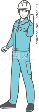 膽量的頭盔男子(全身)① 膽量的頭盔男子(全身)① 72654984