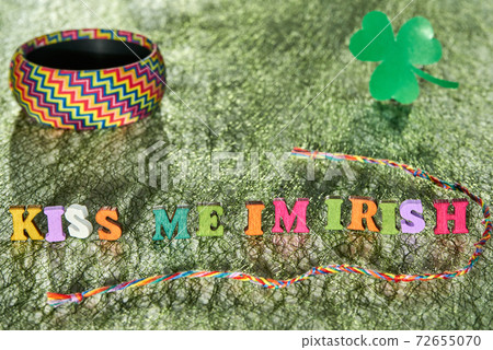 Kiss me I Irish on green background with shadow attributes of lgbt community 72655070