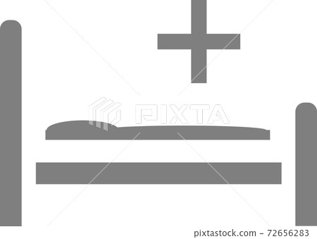 Medical bed icon on a white background. 72656283