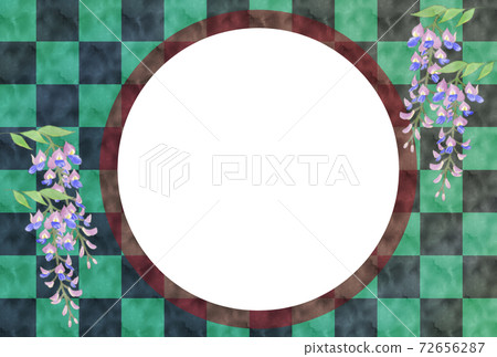 New Year's card checkered pattern wisteria flower character input template There are other variations New Year's card checkered pattern wisteria flower character input template There are other variations 72656287