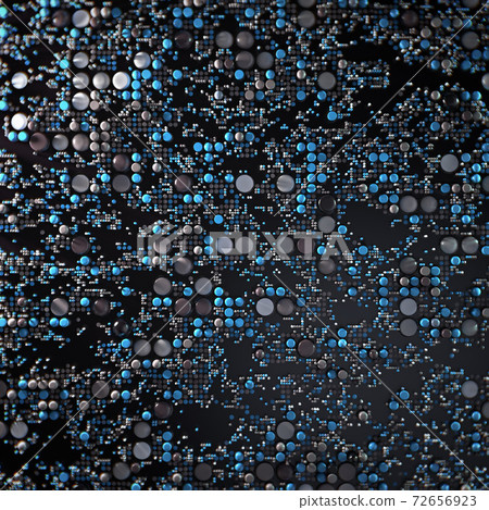 Data technology abstract futuristic illustration . Dots and lines on dark background. 3D 72656923