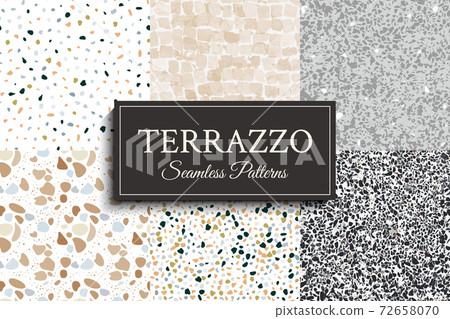 Terrazzo Vector Seamless Pattern, Stone Flooring, Texture Background 72658070