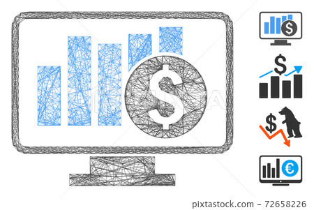 Net Stock Market Monitoring Vector Mesh Net Stock Market Monitoring Vector Mesh 72658226