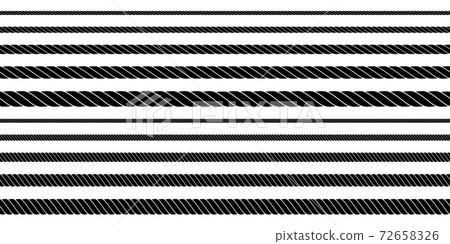 Set of twisted vector rope icon or cordage with loops 72658326