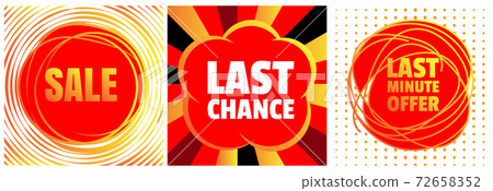 Last Minute Offer Text Promotion and Discount Icon in Round Frame Last Minute Offer Text Promotion and Discount Icon in Round Frame 72658352