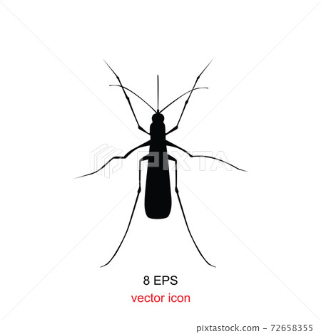 Aegypti Mosquito Vector Icon, Gnat Bloodsucking Insect Sign Aegypti Mosquito Vector Icon, Gnat Bloodsucking Insect Sign 72658355