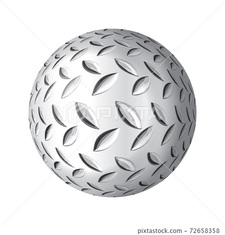 Metal flooring bowl. Steel diamond sphere, industry iron floor Metal flooring bowl. Steel diamond sphere, industry iron floor 72658358