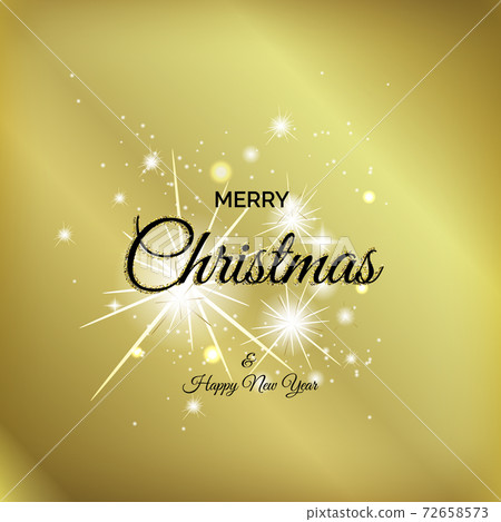 Merry Christmas and New Year striped gold card with vector text Merry Christmas and New Year striped gold card with vector text 72658573