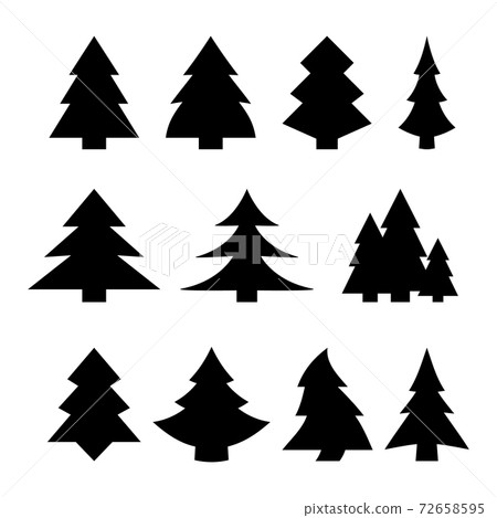 Collection of Christmas tree vector icons isolated - Stock Illustration ...