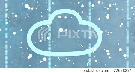 blue glowing cloud symbol on glowing technology background with particles 3d render illustration blue glowing cloud symbol on glowing technology background with particles 3d render illustration 72658854