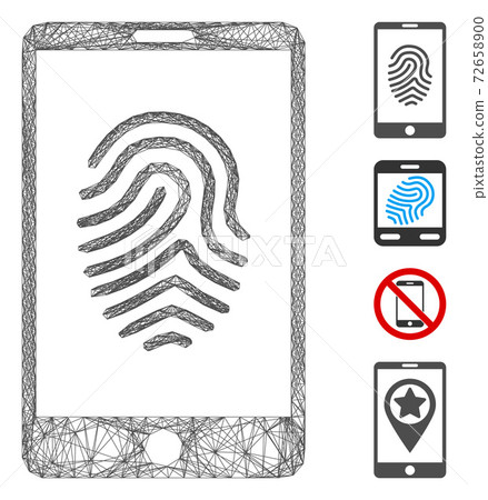 Linear Smartphone Fingerprint Vector Mesh Linear Smartphone Fingerprint Vector Mesh 72658900
