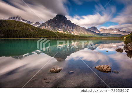 Mountain landscape and reflection Mountain landscape and reflection 72658997