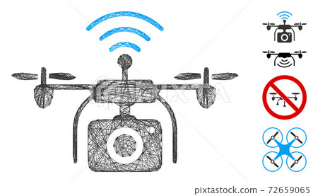 Hatched Radio Camera Drone Vector Mesh 72659065