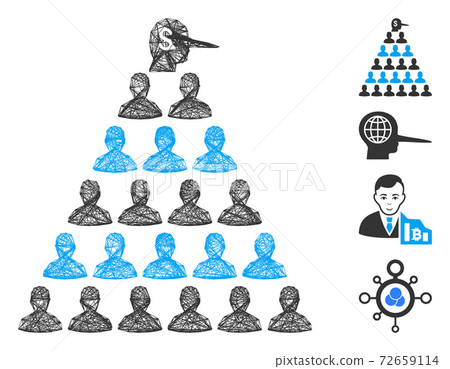 Linear Ponzi Pyramid Manager Vector Mesh Linear Ponzi Pyramid Manager Vector Mesh 72659114