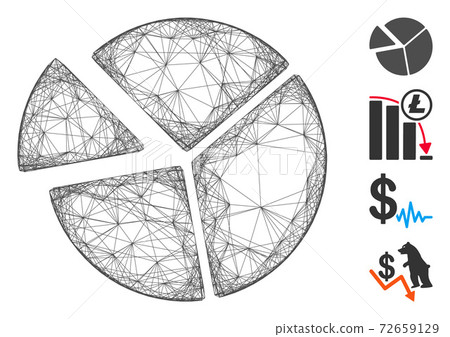 Linear Pie Chart Vector Mesh Linear Pie Chart Vector Mesh 72659129