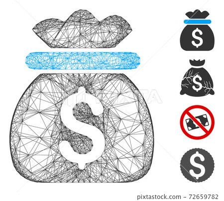 Hatched Money Bag Vector Mesh Hatched Money Bag Vector Mesh 72659782