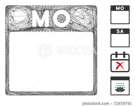 Hatched Monday Calendar Page Vector Mesh Hatched Monday Calendar Page Vector Mesh 72659791