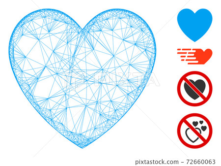 Network Love Heart Vector Mesh 72660063
