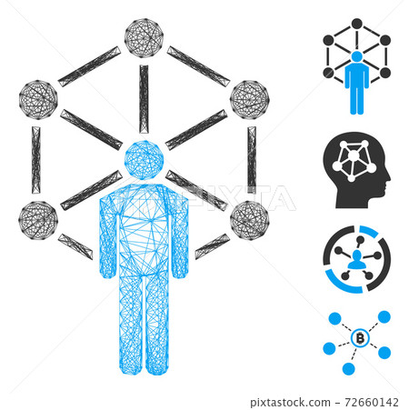 Linear Human Network Vector Mesh - Stock Illustration [72660142] - PIXTA