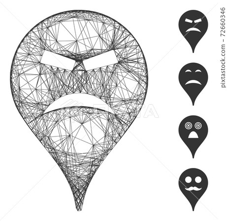 Net Furious Smiley Map Marker Vector Mesh 72660346