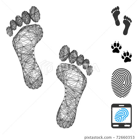 Net Footprints Vector Mesh Net Footprints Vector Mesh 72660353