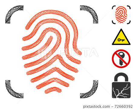 Linear Fingerprint Scan Vector Mesh Linear Fingerprint Scan Vector Mesh 72660392