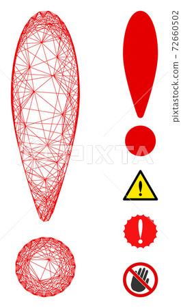 Net Exclamation Sign Vector Mesh 72660502