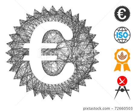 Network Euro Warranty Stamp Vector Mesh Network Euro Warranty Stamp Vector Mesh 72660503