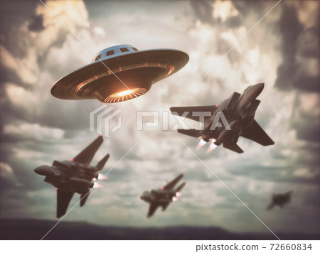 Air Forces And UFO Over The Sky 72660834