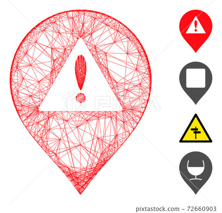 Network Danger Map Marker Vector Mesh Network Danger Map Marker Vector Mesh 72660903