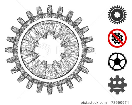 Hatched Cogwheel Vector Mesh Hatched Cogwheel Vector Mesh 72660974