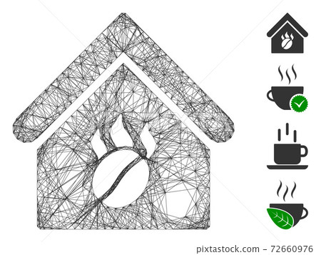 Hatched Coffee Shop Vector Mesh Hatched Coffee Shop Vector Mesh 72660976