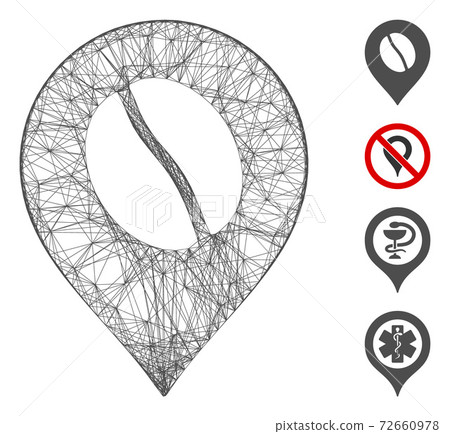 Hatched Coffee Bean Marker Vector Mesh Hatched Coffee Bean Marker Vector Mesh 72660978
