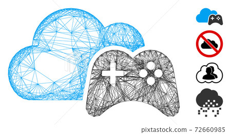 Net Cloud Game Controller Vector Mesh 72660985