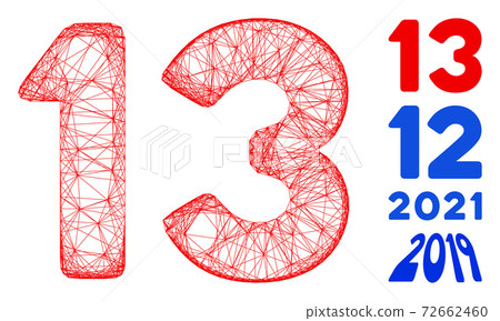 Hatched 13 Number Text Vector Mesh-插圖素材 [72662460] - PIXTA圖庫