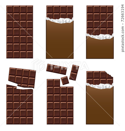 Illustration material: Chocolate chocolate bar set 72663194