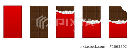 Illustration material: Chocolate chocolate bar set 72663202