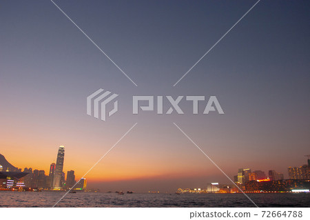 30 Jan 2006 Central business district with Kowloon in the background in Hong Kong 72664788