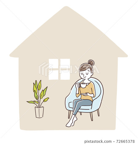 Vector Illustration Material: House time, stay home, woman spending time at home Vector Illustration Material: House time, stay home, woman spending time at home 72665378
