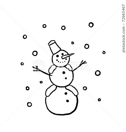 Snowman illustration line art Snowman illustration line art 72665467